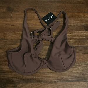 SKATIE BROWN BATHING SUIT TOP NWT